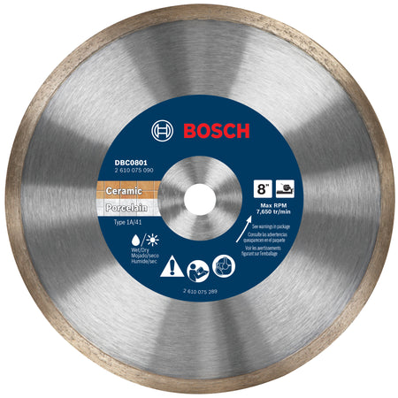 Bosch DBC0801 8 In. Continuous Rim Diamond Wheel for Precise Cuts