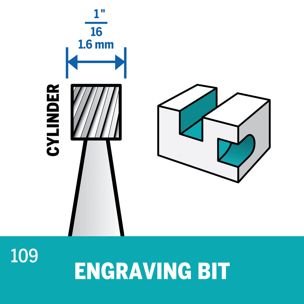 Dremel 109 1/16 In. (1.6 mm) Engraving Bit