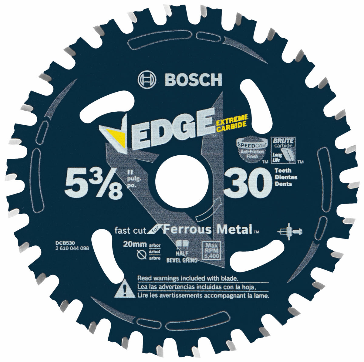 Bosch DCB530 5-3/8 In. 30 Tooth Edge Circular Saw Blade for Ferrous Metal Cutting