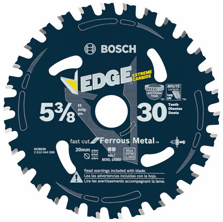 Bosch DCB530 5-3/8 In. 30 Tooth Edge Circular Saw Blade for Ferrous Metal Cutting