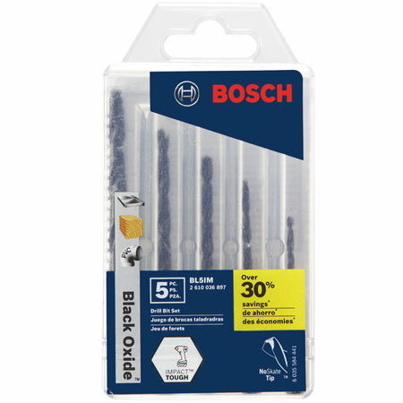 Bosch BL5IM 5 Pc. Impact Tough™ Black Oxide Drill Bit Set
