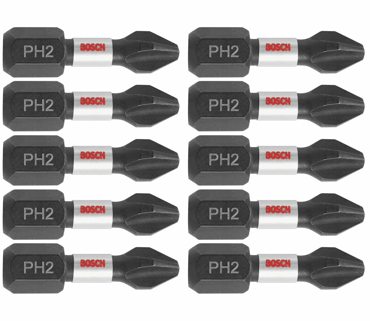Bosch ITPH21B 10 pc. Impact Tough™ 1 In. Phillips® #2 Insert Bits (Bulk Pack)