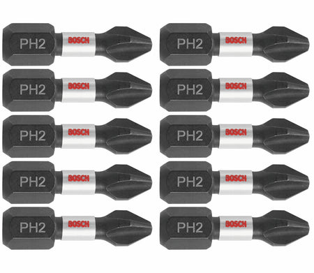 Bosch ITPH21B 10 pc. Impact Tough™ 1 In. Phillips® #2 Insert Bits (Bulk Pack)
