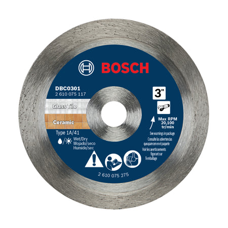 Bosch DBC0301 3 In. Continuous Rim Diamond Wheel for Precise Cuts