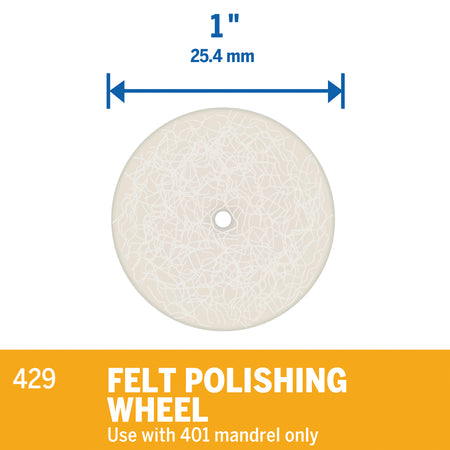 Dremel 429 1 In. (25.4 mm) Felt Polishing Wheel