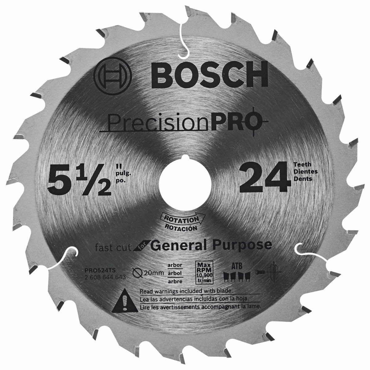Bosch PRO524TS 5-1/2 In. 24-Tooth Precision Pro Series Track Saw Blade