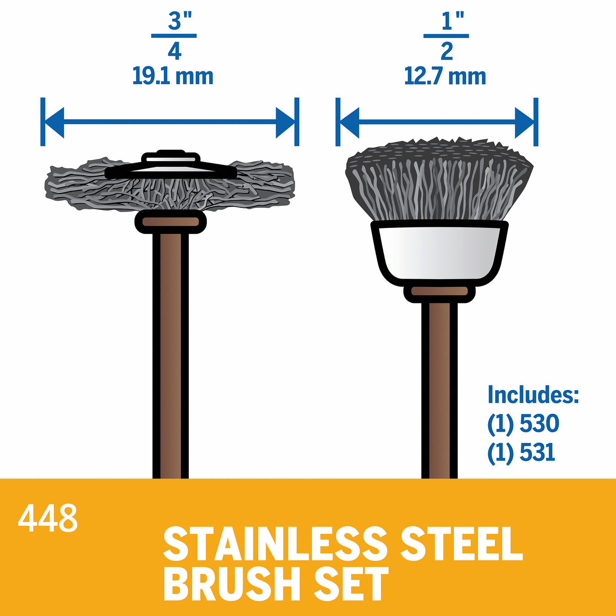 Dremel 448 Stainless Steel Brush 2-Piece Set