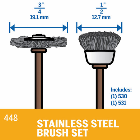 Dremel 448 Stainless Steel Brush 2-Piece Set
