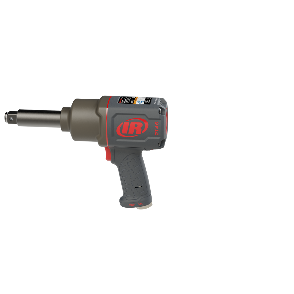 Ingersoll Rand 3/4" Air Impact Wrench, 3" Ext Anvil, Quiet, 2,000 ft-lb Torque, Friction Ring-Thru-hole Retainer, Pistol