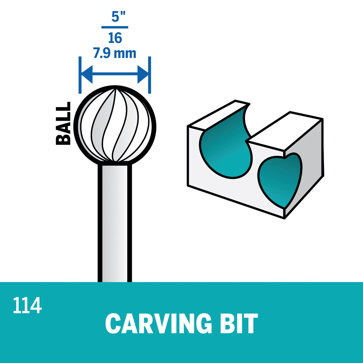 Dremel 114 5/16 In. (7.9 mm) Carving Bit