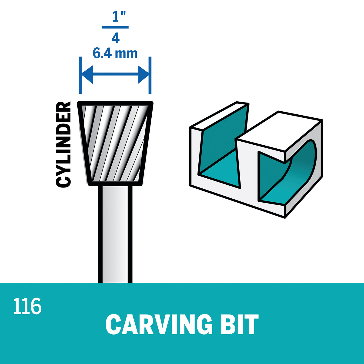 Dremel 116 1/4 In. (6.4 mm) Carving Bit