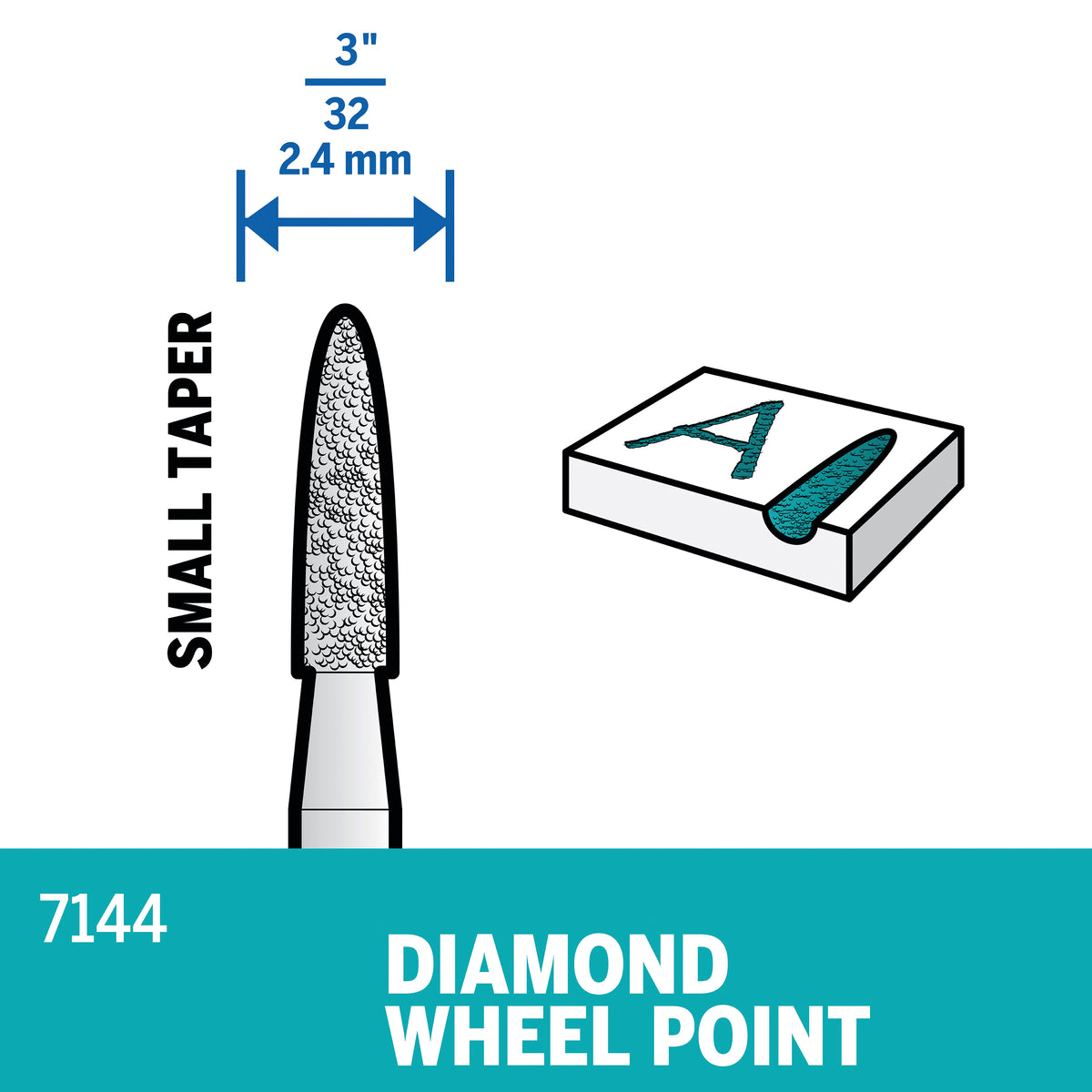 Dremel 7144 3/32 In. Diamond Taper Point