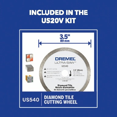 Dremel US540-01 Ultra-Saw 3.5 In. Diamond Coated Tile Cutting Wheel