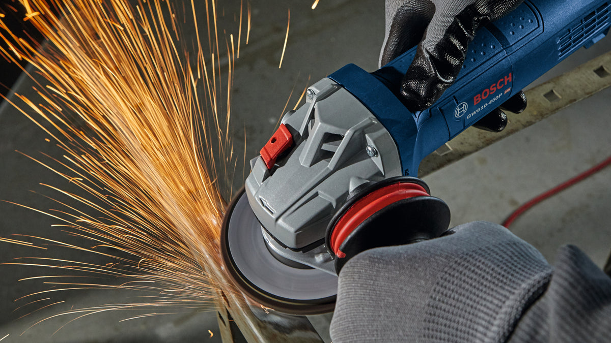 Bosch GWS10-450P 4-1/2 In. Ergonomic Angle Grinder with Lock-On Paddle Switch