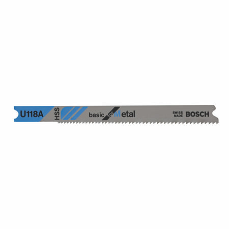 Bosch U118A 5 pc. 3-1/8 In. 17-24P TPI Basic for Metal U-shank Jig Saw Blades