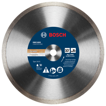 Bosch DBC1002 10 In. Premium Continuous Rim Diamond Wheel for Precise Cuts