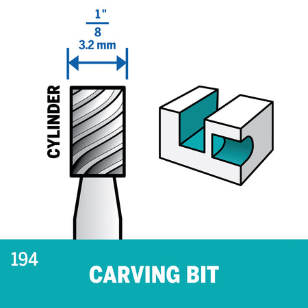 Dremel 194 1/8 In. (3.2 mm) Carving Bit