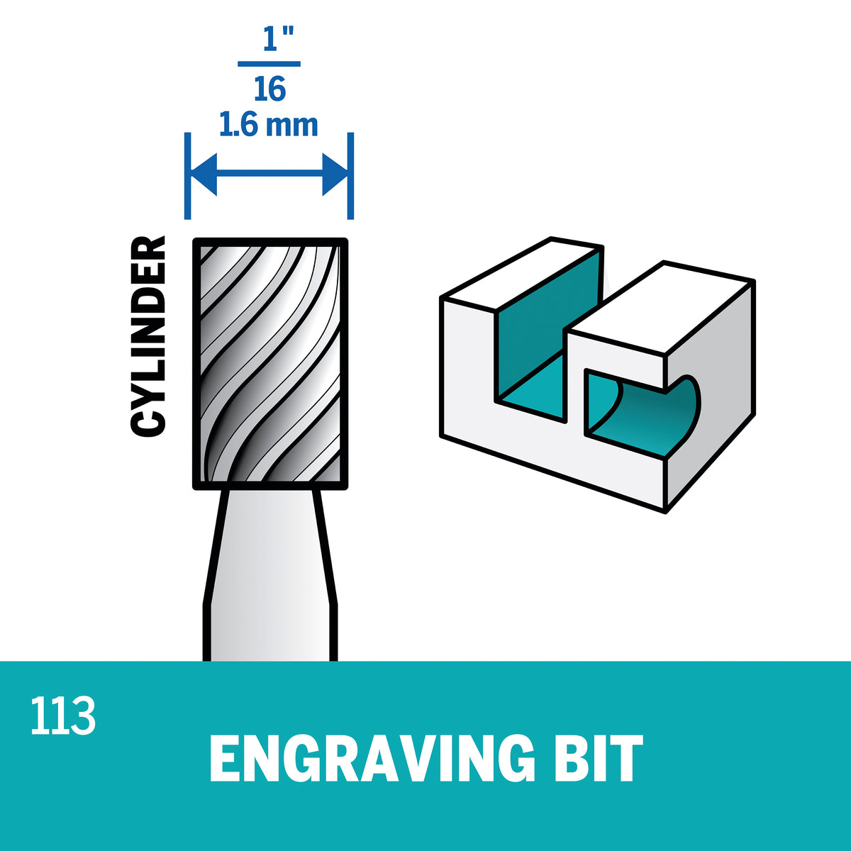 Dremel 113 1/16 In. (1.6 mm) Engraving Bit