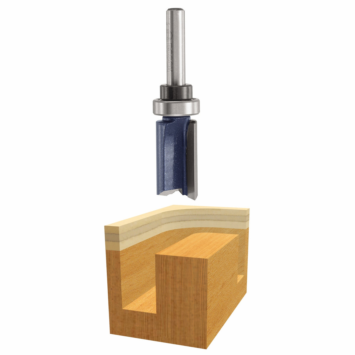 Bosch 85681M 5/8 In. x 1 In. Carbide Tipped 2-Flute Top Bearing Straight Trim Bit