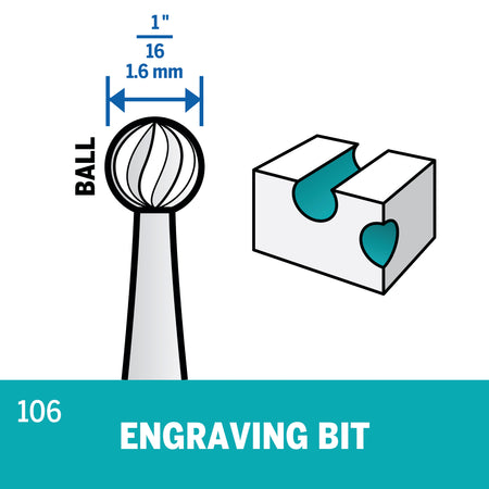 Dremel 106 1/16 In. (1.6 mm) Engraving Bit