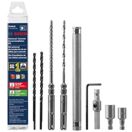 Bosch TCHC9 9 pc. SDS-plus® Universal Concrete Screw Installation Kit