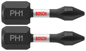 Bosch ITPH1102 2 pc. Impact Tough™ 1 In. Phillips® #1 Insert Bits