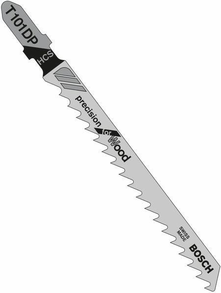 Bosch T101DP 5 pc. 4 In. 6 TPI Precision for Wood T-Shank Jig Saw Blades