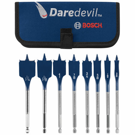 Bosch DSB5008P 8 pc. Daredevil® Standard Spade Bit Set with Pouch