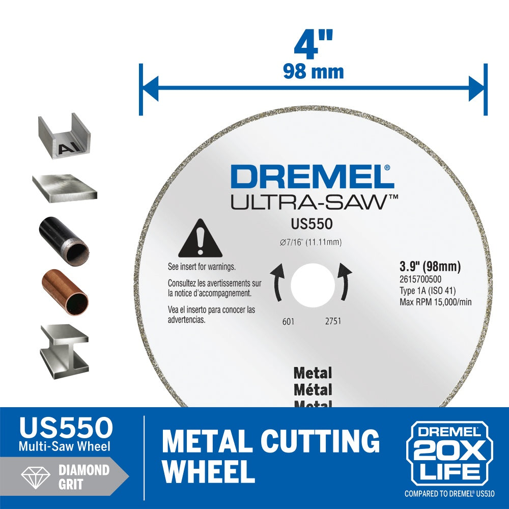 Dremel US550-01 Ultra-Saw 4 In. Diamond Grit Metal Cutting Wheel