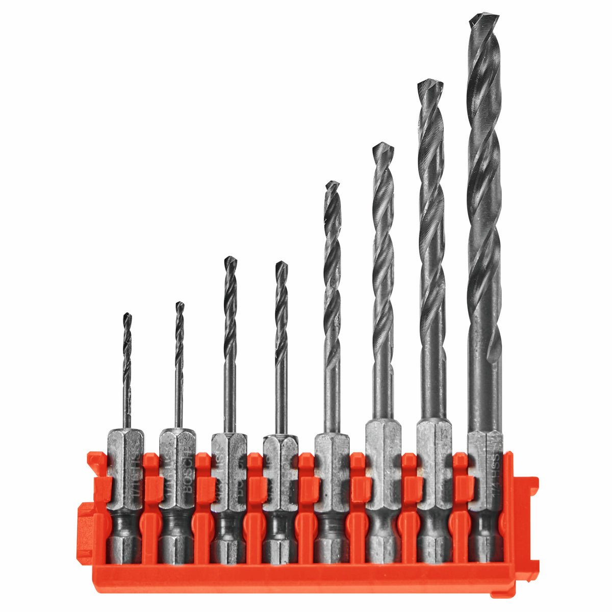 Bosch ITDDV08C 8 pc. Driven Impact Black Oxide Drill Bits with Clip for Custom Case System