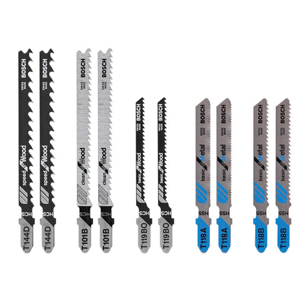 Bosch T5002 10 pc. T-Shank Jig Saw Blade Set for Wood and Metal