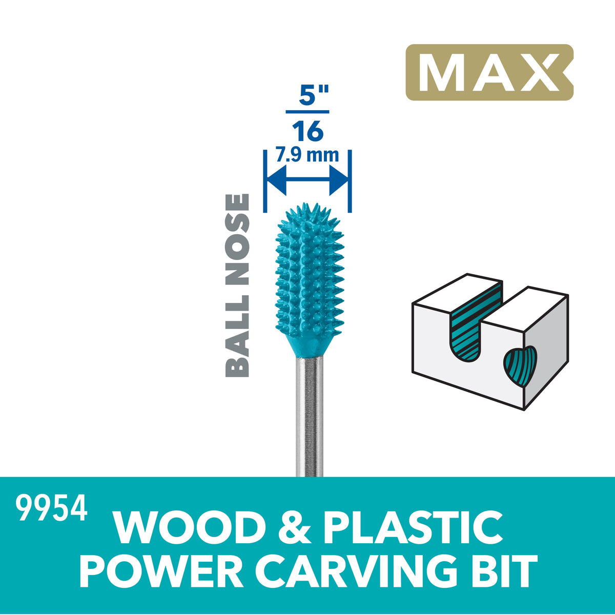 Dremel 9954 5/16" (7.9mm) Max Power Carving Bit