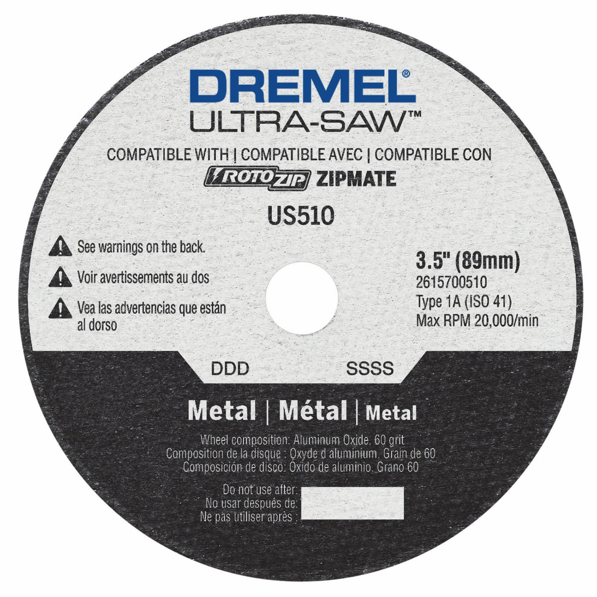 Dremel US510-01 Ultra-Saw 4 In. Premium Carbide Wood and Plastic Cutting Wheel