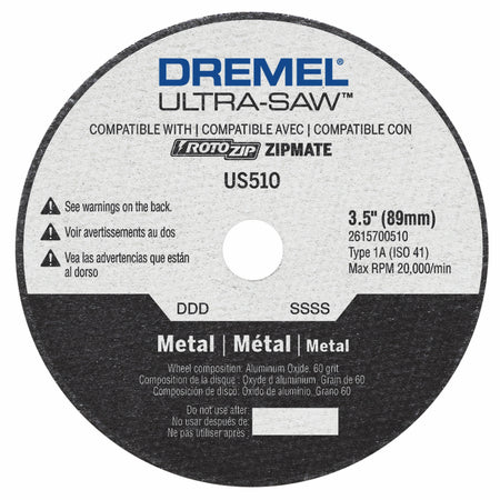 Dremel US510-01 Ultra-Saw 4 In. Premium Carbide Wood and Plastic Cutting Wheel