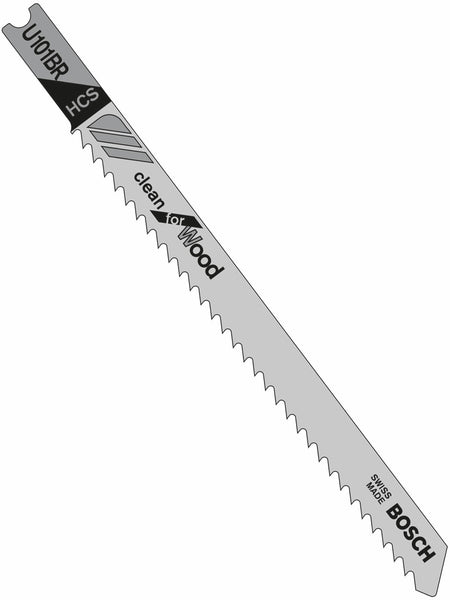 Bosch U101BR 5 pc. 3-5/8 In. 10 TPI Reverse Pitch Clean for Wood U-Shank Jig Saw Blades