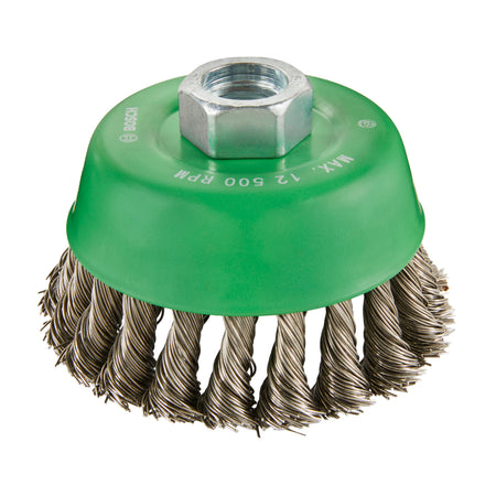 Bosch WBS504 3 1/2" Cup Brush, Knotted, Stainless Steel