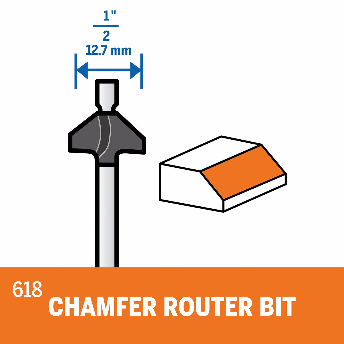 Dremel 618 1/2 In. (12.7 mm) Chamfer Router