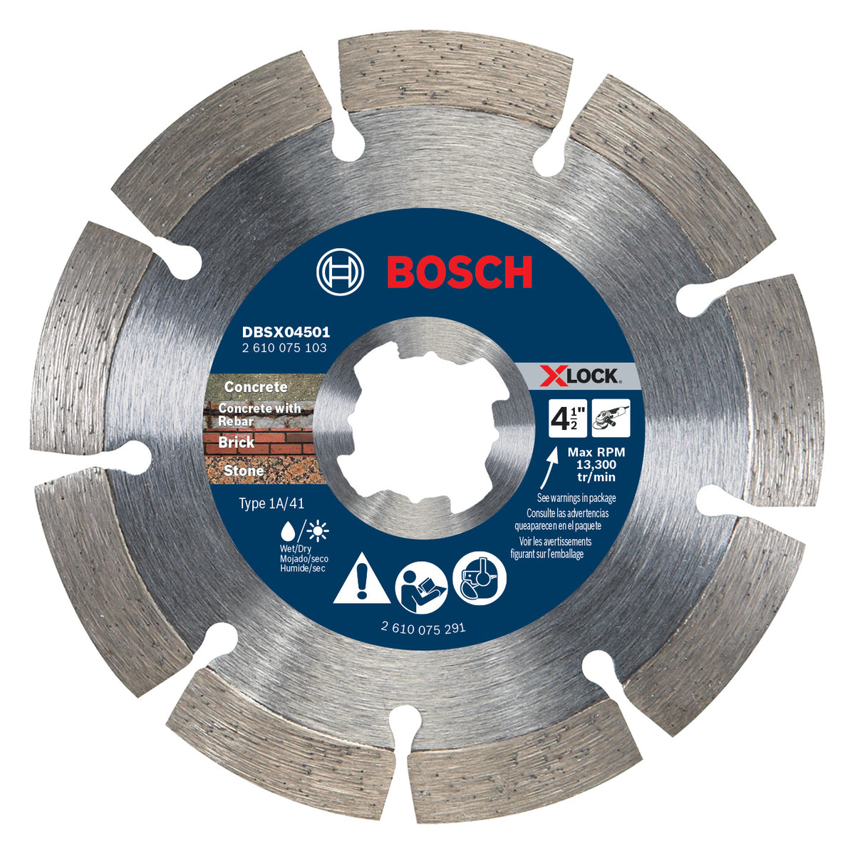 Bosch DBSX04501 4-1/2 In. X-LOCK® Segmented Rim Blade for Rough Cuts