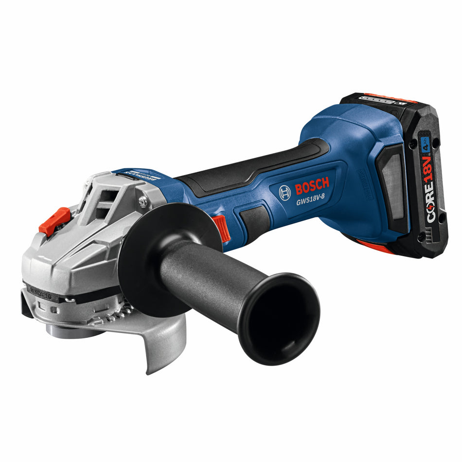 Bosch GWS18V-8B15 18V Brushless 4-1/2 In. Angle Grinder Kit with (1) CORE18V® 4 Ah Advanced Power Battery