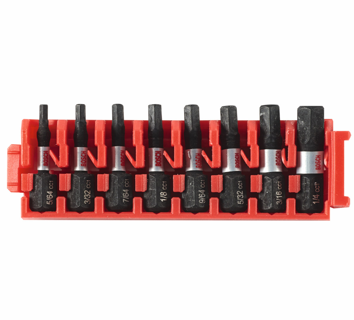 Bosch ITDHV108C 8 pc. Driven 1 In. Impact Hex Insert Bits with Clip for Custom Case System