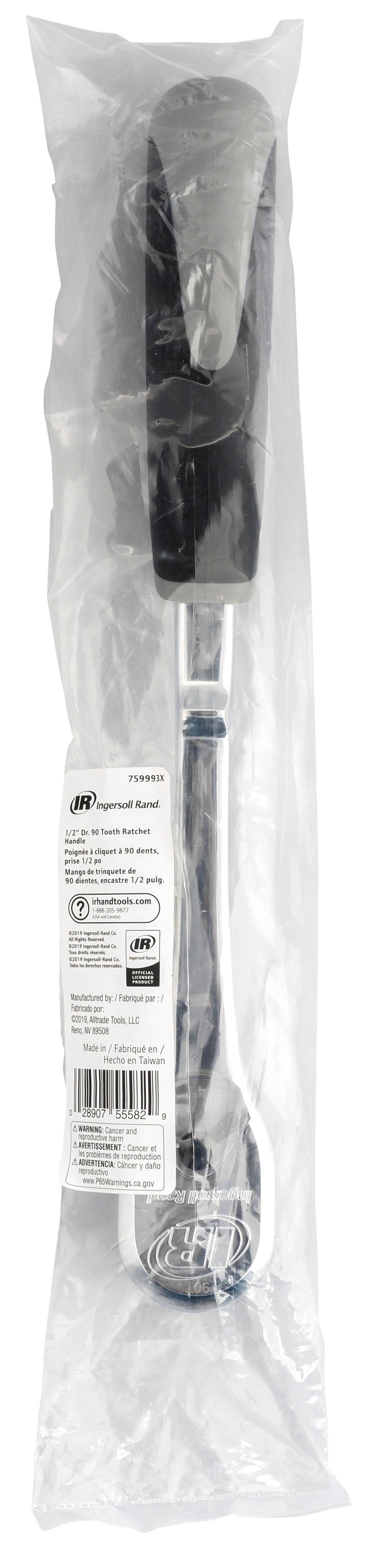 Ingersoll Rand 1/2 Inch Drive 90 Teeth Ratchet with Double Injection Handle – 759993X – view 2