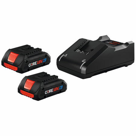 Bosch GXS18V-11N25 18V Starter Kit with (2) CORE18V® 4 Ah Advanced Power Batteries and (1) 18V Standard Battery Charger