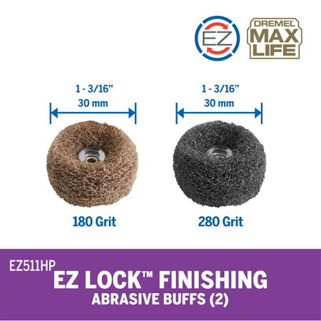 Dremel EZ511HP 180 & 280 Grit Finishing Abrasive Buffs