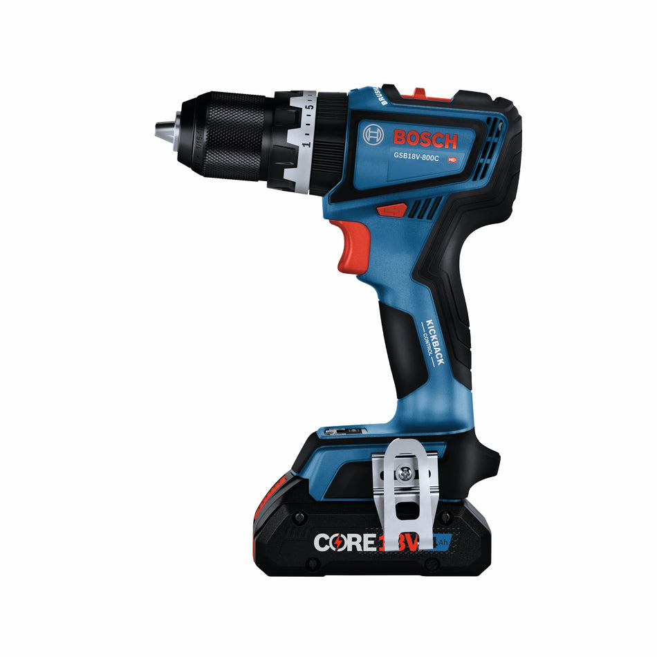 Bosch GSB18V-800CB14 1/2 In. Brushless Connected-Ready Hammer Drill/Driver Kit with (1) CORE18V® 4 Ah Advanced Power Bat