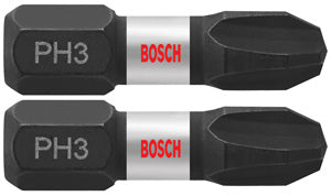 Bosch ITPH3102 2 pc. Impact Tough™ 1 In. Phillips® #3 Insert Bits