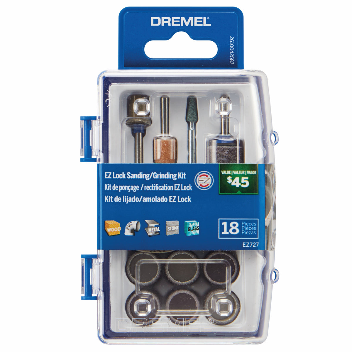 Dremel EZ727-01 18-Piece EZ Lock™ Sanding and Grinding Accessory Micro Kit