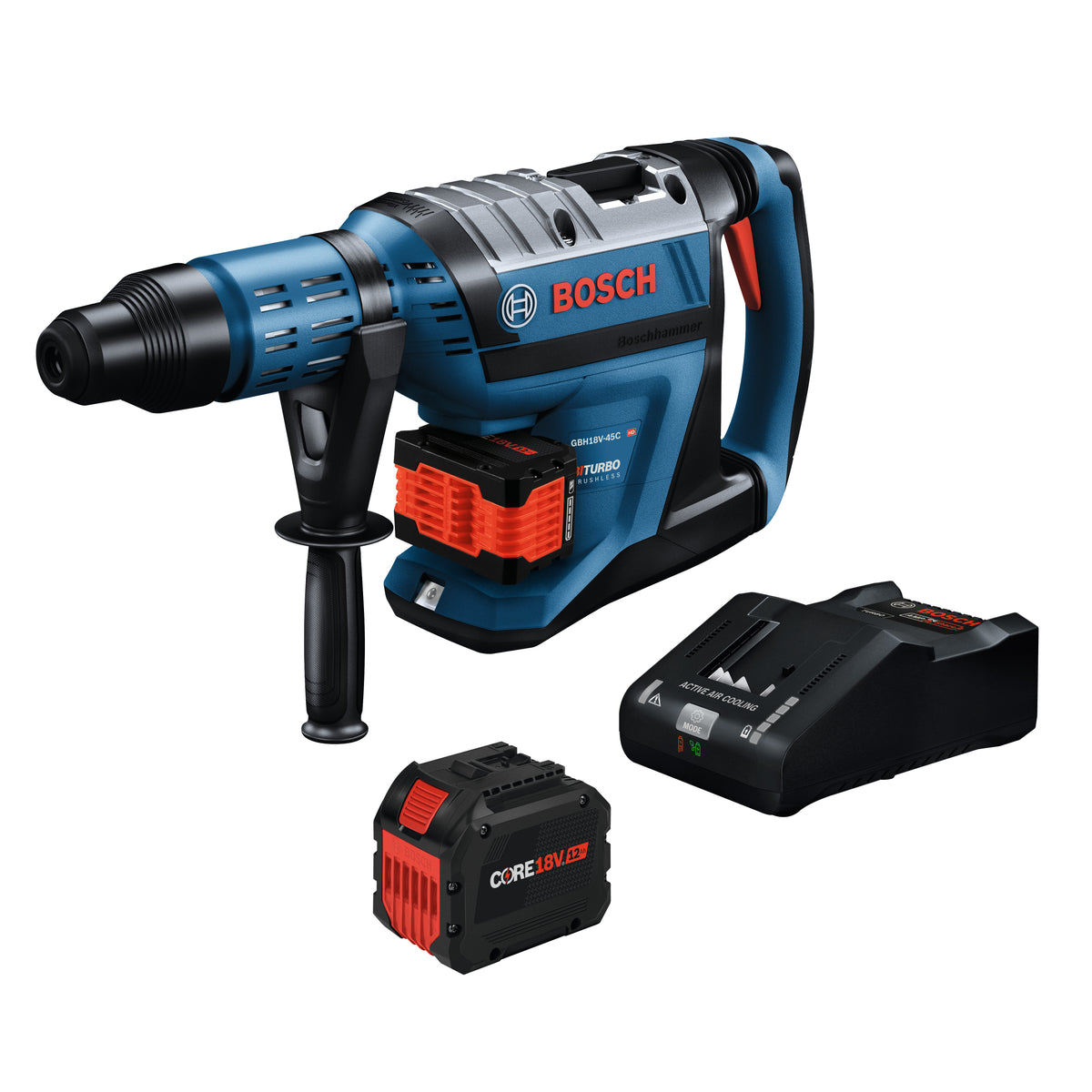 Bosch GBH18V-45L212 PROFACTOR™ 18V SDS-max® 1-7/8 In. Rotary Hammer with (2) CORE18V® 12 Ah High Power Batteries