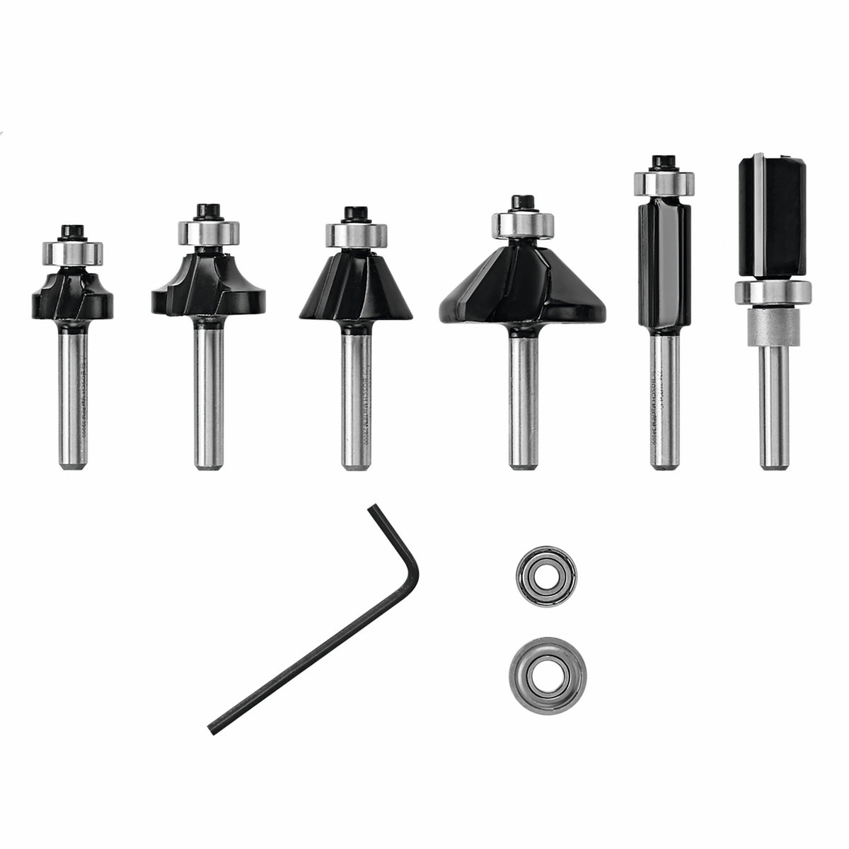 Bosch RBS006TES 6 pc. Carbide-Tipped Trim and Edging Router Bit Set
