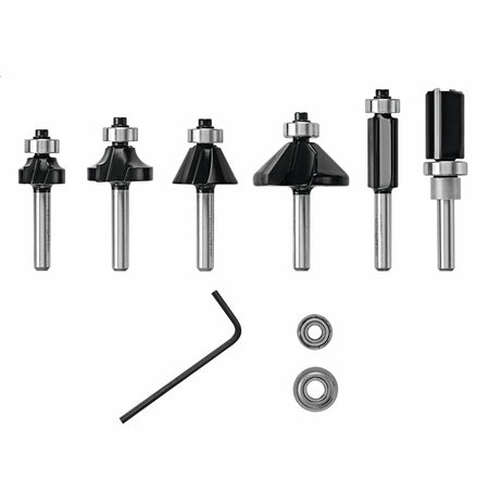 Bosch RBS006TES 6 pc. Carbide-Tipped Trim and Edging Router Bit Set