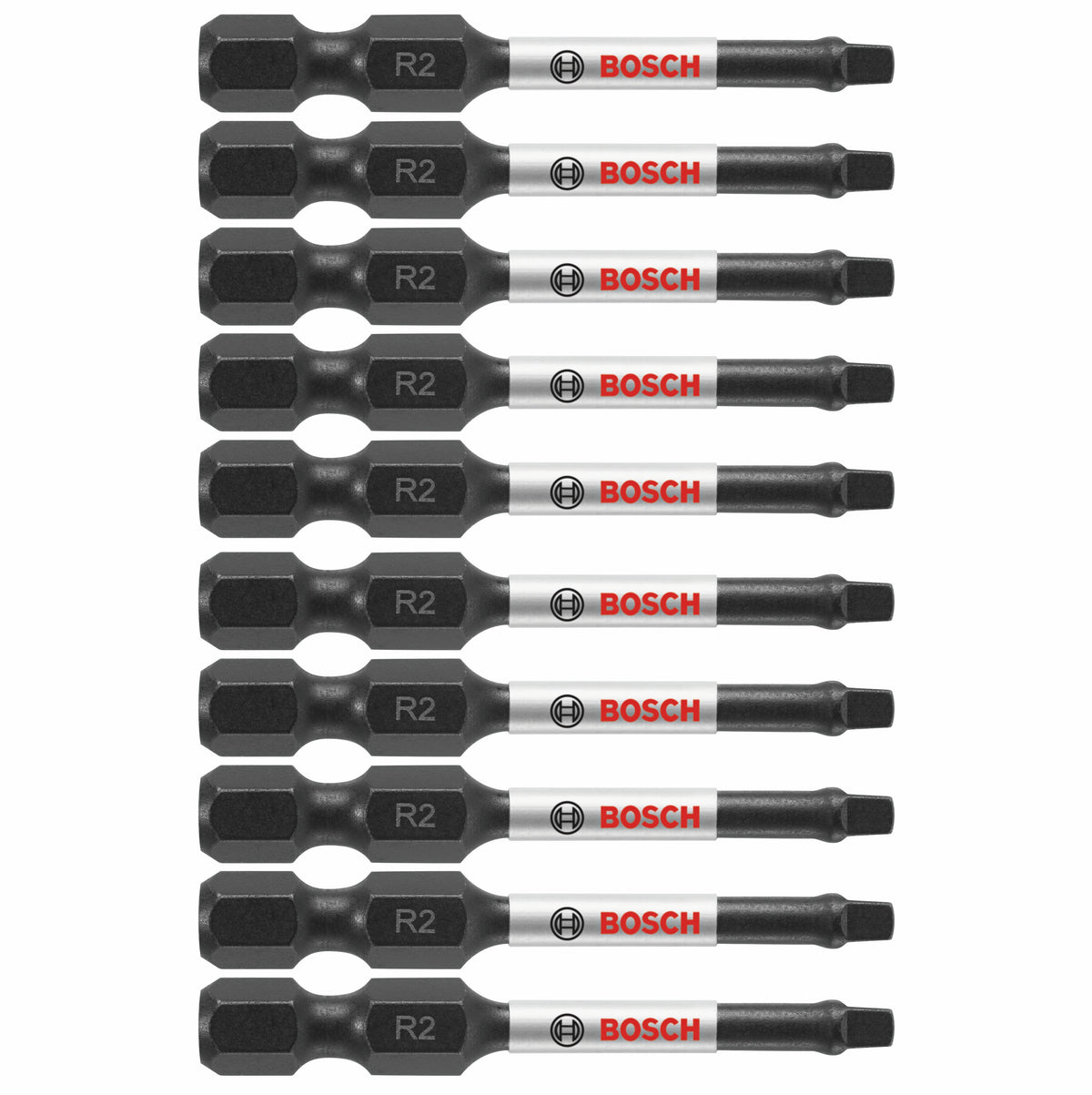 Bosch ITSQ22B 10 pc. Impact Tough™ 2 In. Square #2 Power Bits (Bulk Pack)